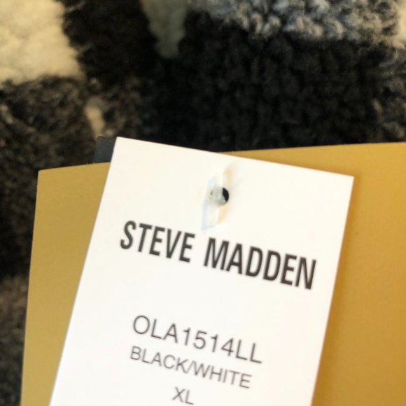 NWT Steve Madden Black and White Buffalo Checkered Winter Jacket . Size XL - Picture 8 of 10